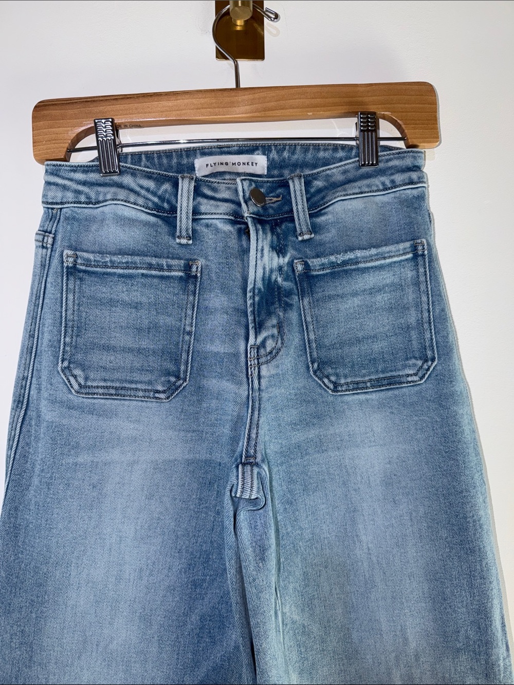 Flying Monkey Apus - High Rise Patch Pocket Wide Leg Jeans size 26” - Picture 4 of 8